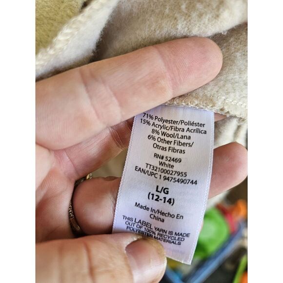 TIME AND TRU Womens Large Oversized Shacket Shirt Jacket Cream Button Wool Blend - Picture 4 of 6